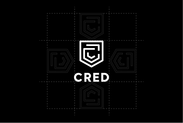 CRED vertical logo clearspace guidelines