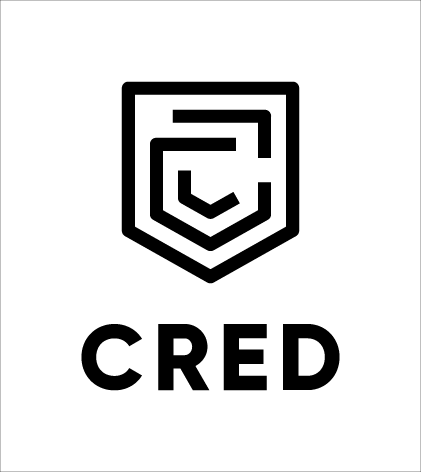 CRED vertical logo — light